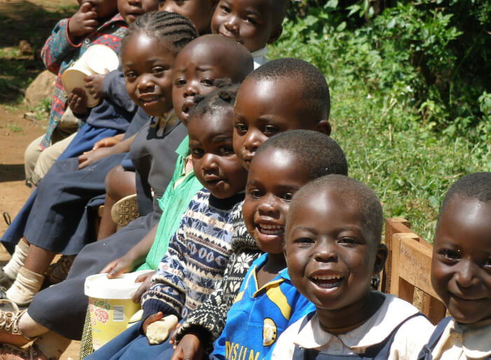 African children smiling and laughing